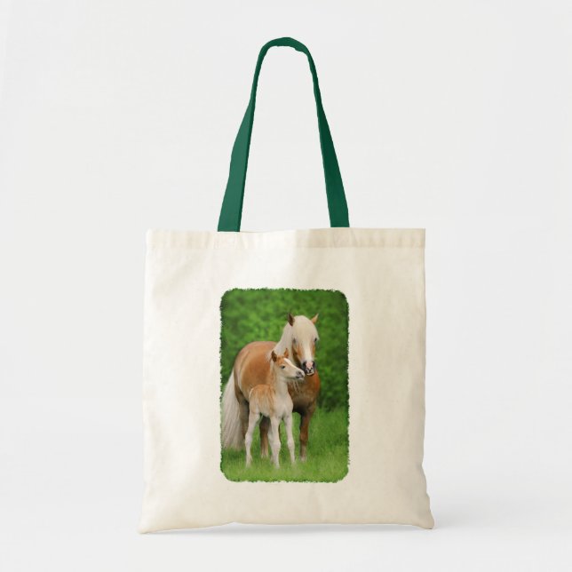 Haflinger Horse Niedlich Baby Foal Kiss Mum Pony F Tragetasche (Vorne)