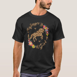 Haflinger Mädchen süß floral leopard Haflinger Pfe T-Shirt