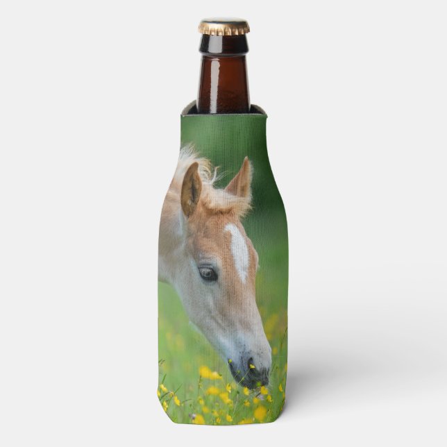Haflinger Niedlich Foal Blume, Flaschenabdeckung Flaschenkühler (Flaschenvorderseite)