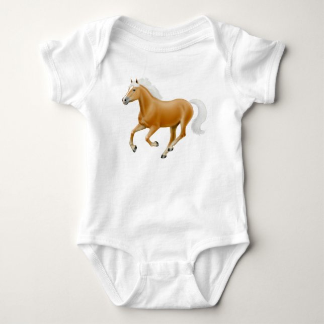 Haflinger Palomino-Pony-Säuglings-Einteiler Baby Strampler (Vorderseite)