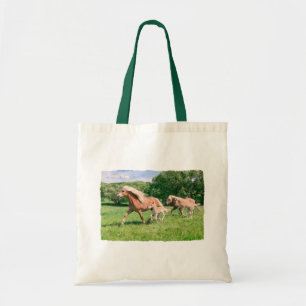 Haflinger Pferde Niedlich Foals Lauf Funny Animal  Tragetasche