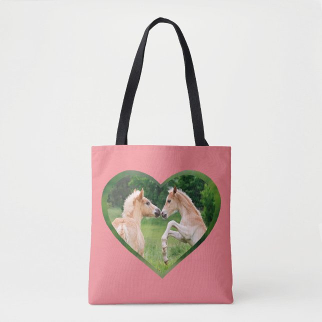 Haflinger Pferde Niedliche Funny Foals Freunde Her Tasche (Vorderseite)
