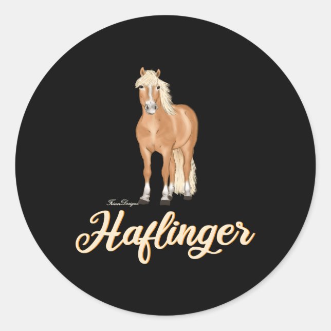 Haflinger Reiter Haffi Motif Runder Aufkleber (Vorderseite)