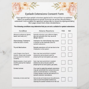 Haftungsausschluss für Wimpernverlängerungen Formu Flyer