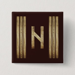 Hagalaz Brauner Grunge-Button (Quadratisch) Button