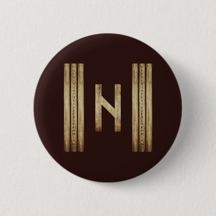 Hagalaz Brauner Grunge-Button (Rund) Button
