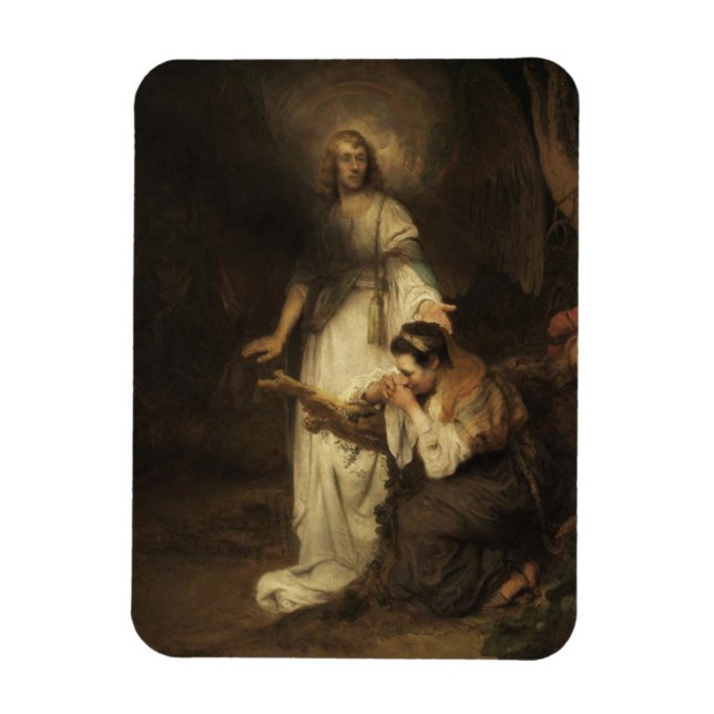 Hagar und der Engel (von Carel Fabritius) Magnet (Vertikal)