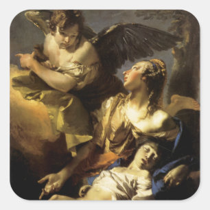 Hagar und Ismael in der Wildnis Quadratischer Aufkleber
