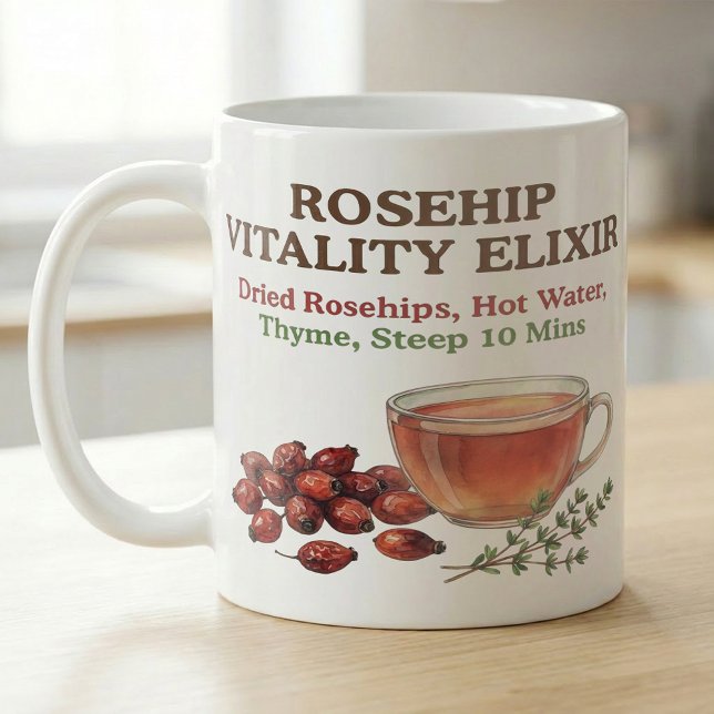 Hagebuttentee-Rezept Apotheker-Stil Kunst Kaffeetasse (Von Creator hochgeladen)