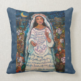 Hagel-Mary-Gebets-Kissen mit blauen Tupfen Kissen