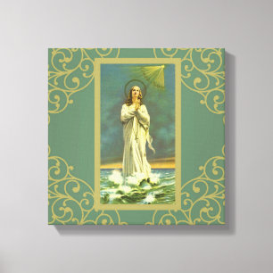 Hagel-Mary-Stern des Rosenbeetes Seeallee Maris Leinwanddruck