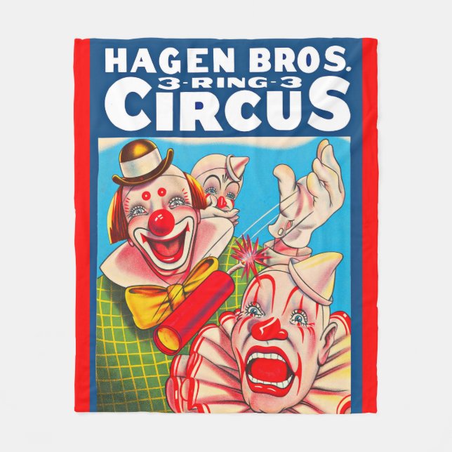 Hagen Brothers Circus-Poster der 50er Jahre Fleecedecke (Vorderseite)