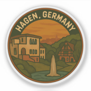 Hagen Deutschland Stadtbild Kunst Aufkleber