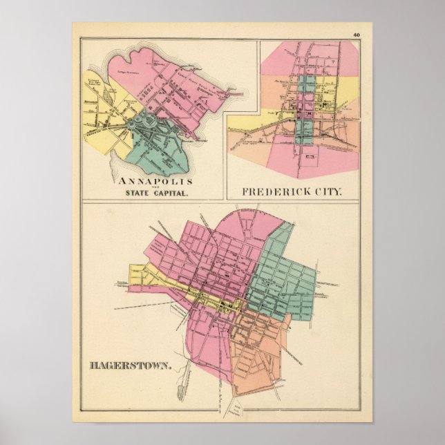 Hagerstown, Annapolis, Frederick Poster (Vorne)