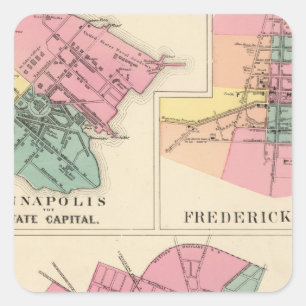 Hagerstown, Annapolis, Frederick Stadt Quadratischer Aufkleber