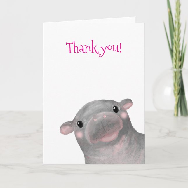Haggis das niedliche Baby Hippo Dankeschön Karte (Vorderseite)