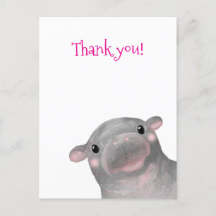 Haggis das süße Baby Nilpferd Dankeschön Postkarte