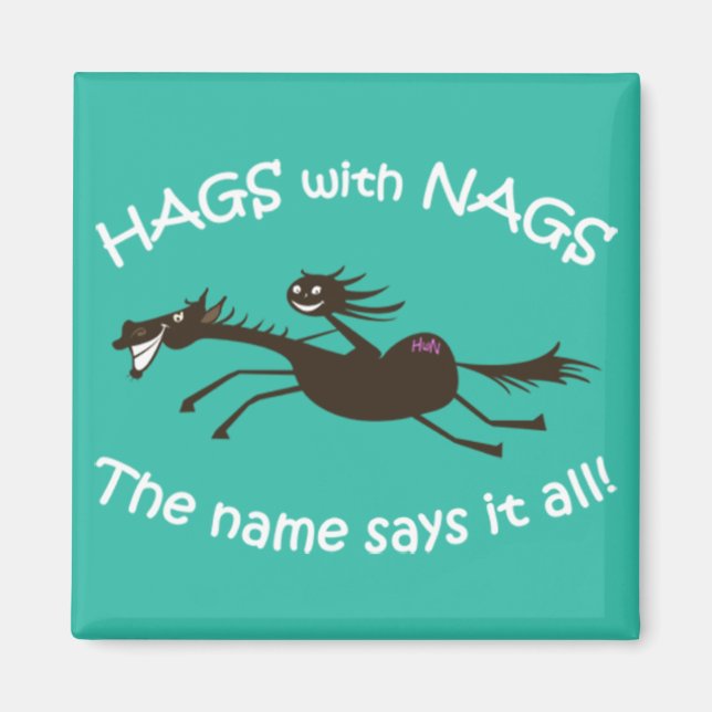 Hags mit Nags Vintagen Designmagneten Magnet (Vorne)