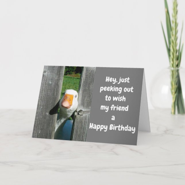 HAHA DUCKIE SAGT "FAPPY BIRTHDAY" FRIEND KARTE (Vorderseite)