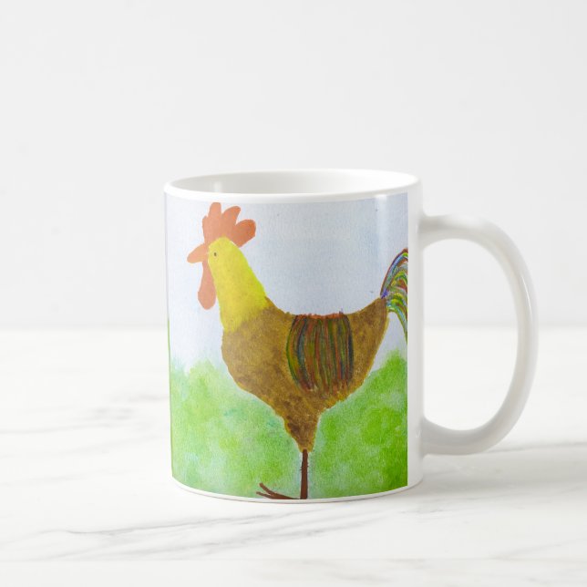 Hahn-Doppeltes versah Kaffeetasse mit Seiten (Rechts)