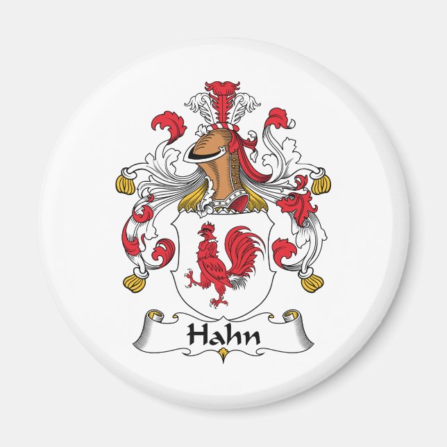 Hahn Familienwappen Magnet (Vorne)