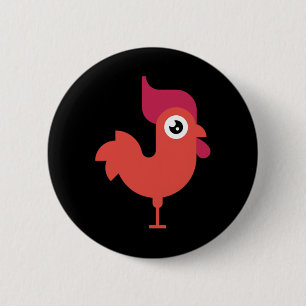 Hahn-Huhn-Spiel Grafik Tiermaskottchen-Design  Button