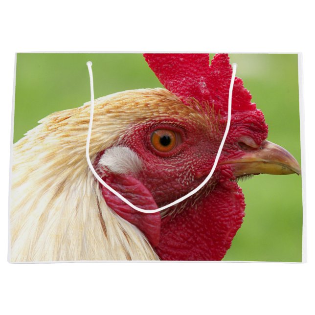 Hahn, Huhn, Tier, Vögel, Design, Bauernhof, Große Geschenktüte (Vorderseite)