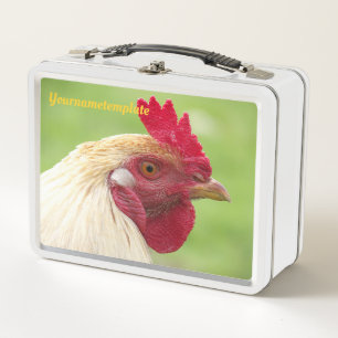 Hahn, Huhn, Tier, Vögel, Design, Bauernhof, Metall Brotdose