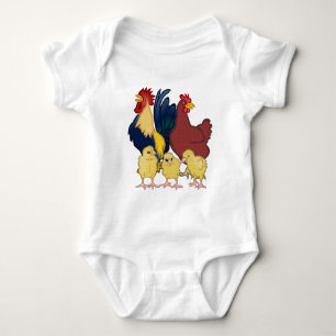 Hahn-Huhn u. Küken Baby Strampler