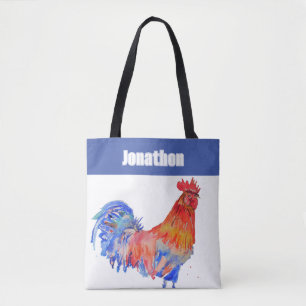Hahn Huhn Vogel Kinder Jungen Name Blau Rot Tasche