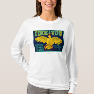 Hahn-ICh-auch Birnen-Kisten-Aufkleber T-Shirt