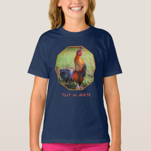 Hahn kräht Bauernhof-Tier personalisiertes T-Shirt
