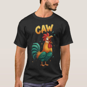 Hahn kräht lustige Hühner-Illustration Bauernhof-T T-Shirt