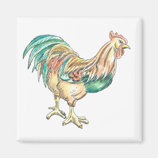 Hahn Kunst Magnet (Vorne)