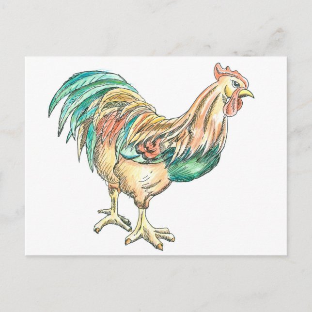 Hahn Kunst Postkarte (Vorderseite)