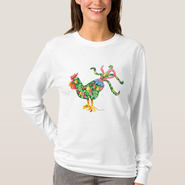 Hahn mit Flair T-Shirt (Vorderseite)