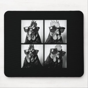 Hahn mit Sonnenbrille Photobooth Selfie Bauernhof  Mousepad