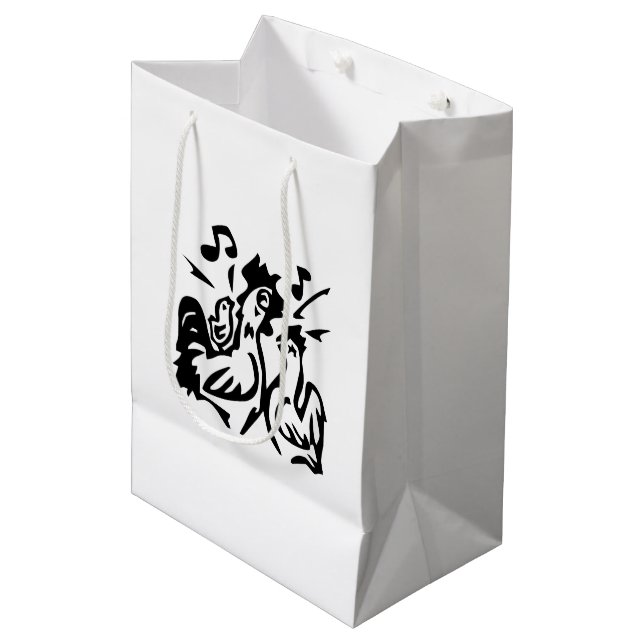 Hahn Mittlere Geschenktüte (Vorderseite Schrägansicht)