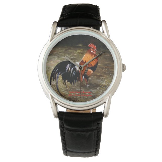 Hahn/Rooster/Gallisch Armbanduhr (Vorderseite)