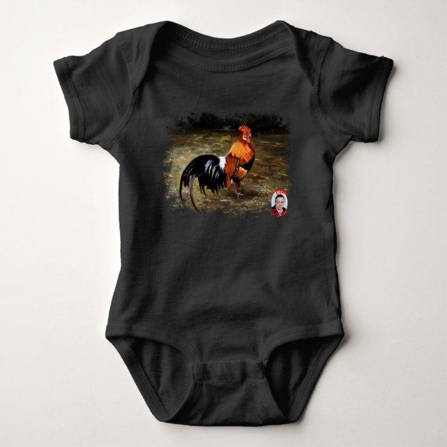 Hahn/Rooster/Gallisch Baby Strampler (Vorderseite)