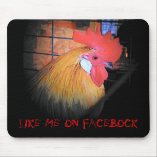 Hahn sagt Like me auf Facebock Meme Mousepad