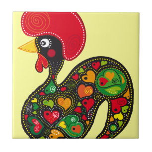 Hahn von Barcelos Nr02 - Galo de Barcelos Fliese