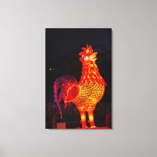 Hahn-Zodiak-Symbol-Laterne Leinwanddruck