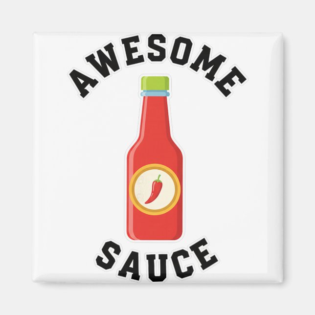 Hähnchen Awesome Sauce Flasche  Magnet (Vorne)