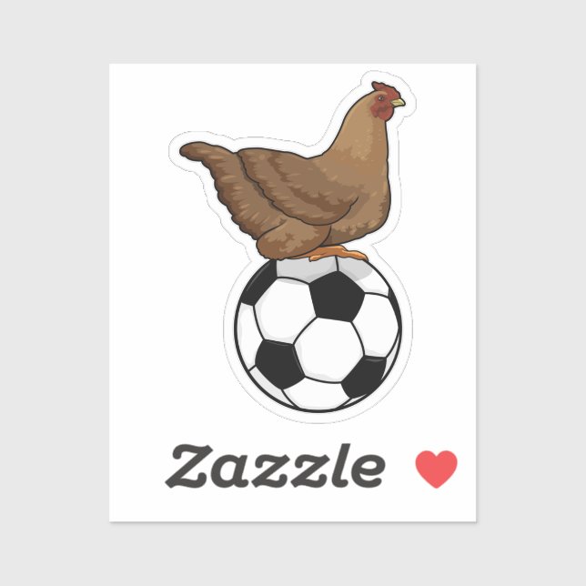 Hähnchen beim Fußball-Sport Aufkleber (Blatt)
