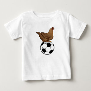 Hähnchen beim Fußball-Sport Baby T-shirt