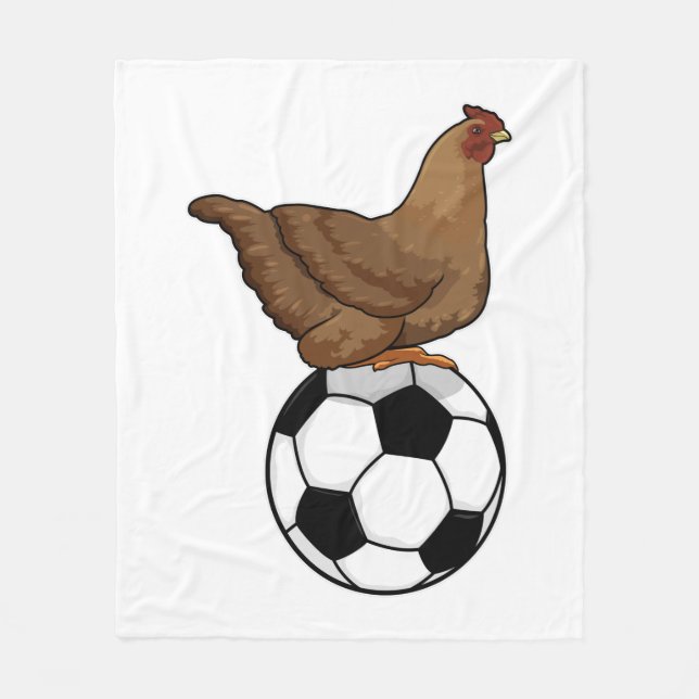 Hähnchen beim Fußball-Sport Fleecedecke (Vorderseite)