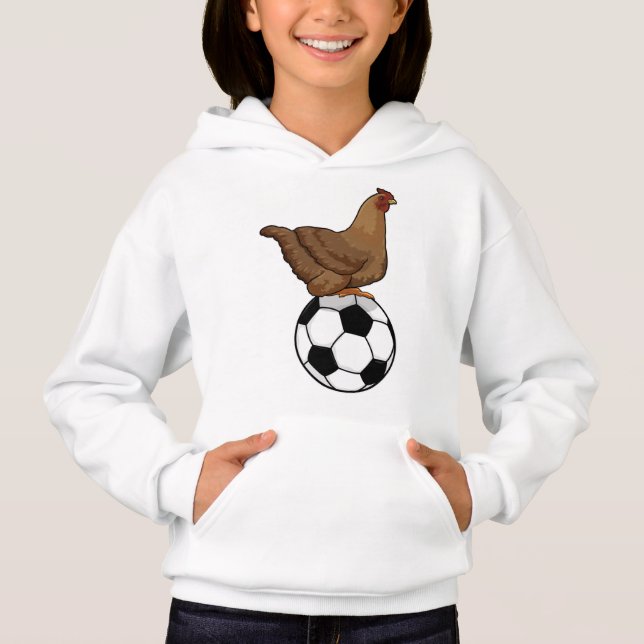 Hähnchen beim Fußball-Sport Hoodie (Vorderseite)