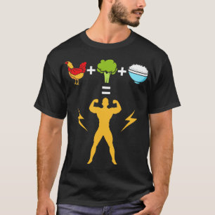 Hähnchen Brokkoli und Reis Bodybuilder T-Shirt