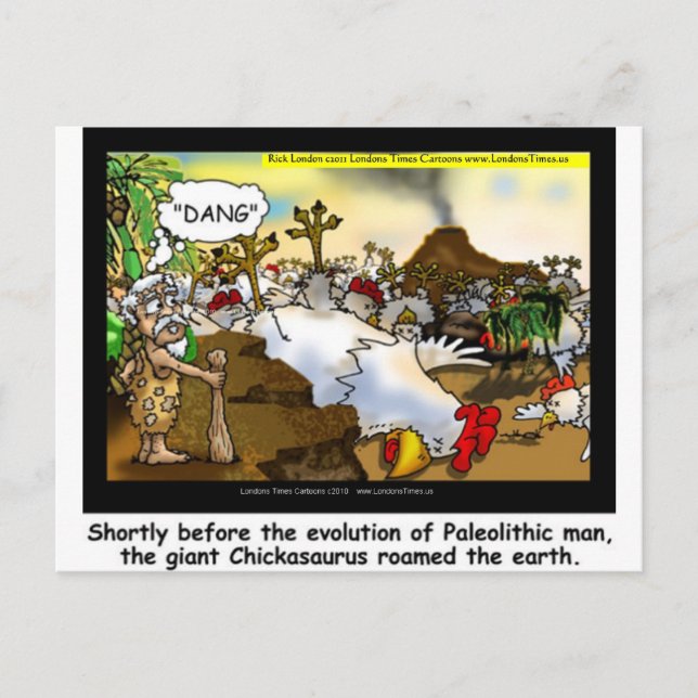 Hähnchen (Chickasaurus) T-Shirts Tasse Cards Etc Postkarte (Vorderseite)